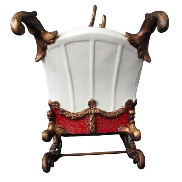 Intricate Reindeer Head Porcelain Ceramic Sleigh EUC Vintage Dillard's 1990's - Picture 6 of 16